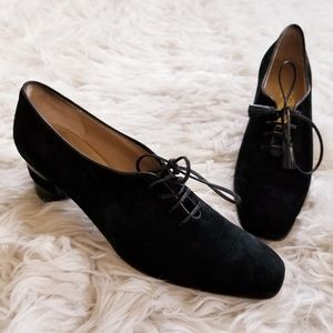 Salvatore Ferragamo Suede Heeled Oxfords